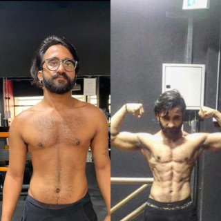 Transformed from a slightly soft physique to a lean, muscular body with defined abs through consistent training and discipline.